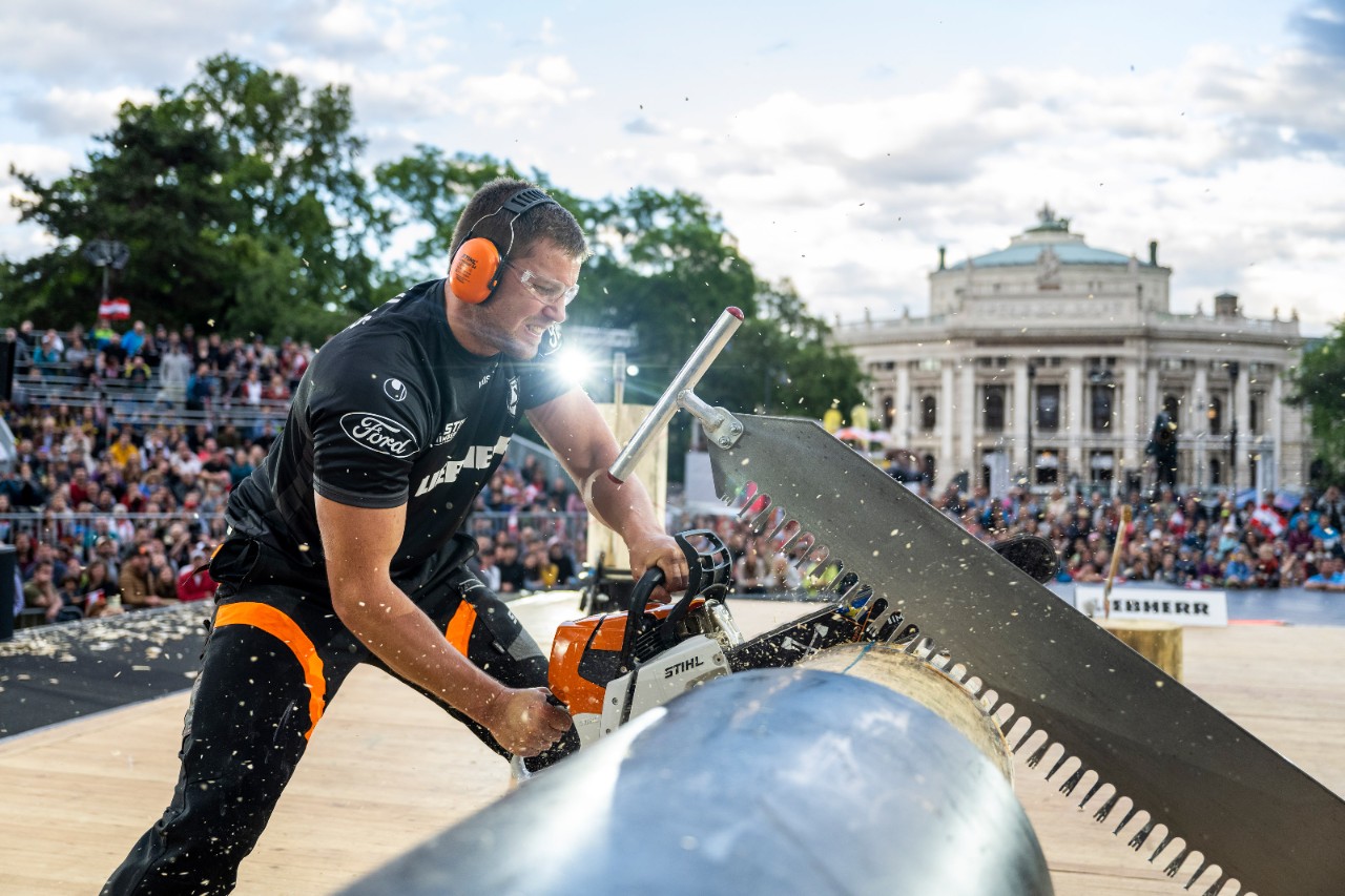 Celebración en un evento de STIHL TIMBERSPORTS®